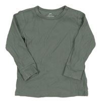 Zelené žebrované triko H&M