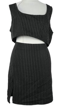 2set - Dámská černá pruhovaná sukně + crop top PrettyLittle Thing