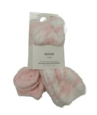 Nové - Dámské růžovo-bílé vzorované chupaté ponožky Primark
