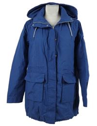 Dámská tmavomodrá plátěná jarní parka s kapucí 