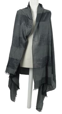 Dámská šedo-tmavošedá pruhovaná šála Hallhuber 