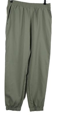 Dámské khaki šusťákové cuff kalhoty Shein 