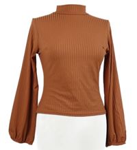 Dámské cihlově červené žebrované triko Boohoo