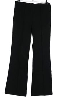 Dámské černé zvonové elastické kalhoty s puky Primark 