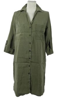 Dámské khaki košilové šaty Primark 