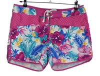 Dámské tmavorůžovo-modro-bílé květované plážové kraťasy Mantaray 