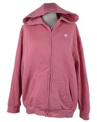 Dámská růžová propínací oversize mikina s kapucí SikSilk 