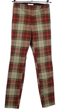 Dámské červeno-béžové kostkované tregíny H&M