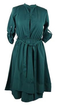 Dámské petrolejové košilové šaty s páskem Fisherfield 