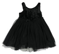 Černé sametovo/tylové šaty zn. H&M