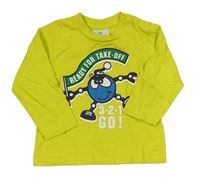 Neonově žluté triko s obrázkem Topolino