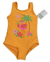 Oranžové plavky s plameňákem Primark