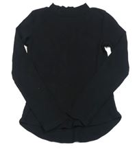 Černé žebrované triko H&M