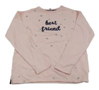 Světlerůžová puntíkatá mikina s nápisem Okaidi