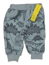 Nové- Světlemodré tepláky s dinosaury Shein