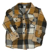 Černo-hnědo-bílá kostkovaná košile Dopodopo