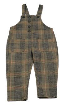 Černo-červeno-béžové kostkované laclové kalhoty Next