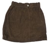 Hnědá manšestrová sukně 