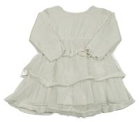 Bílé plyšovo/tylové šaty 