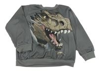 Šedá lehká mikina s dinosaurem Shein