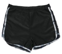 Černé elastické sportovní cvičební kraťasy Shein