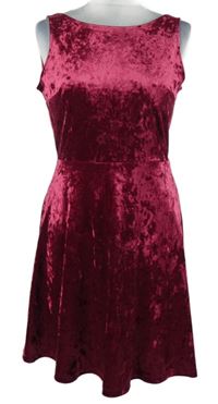 Dámské červené sametové minišaty s volnými zády H&M