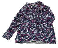 Tmavomodrá květovaná halenka Kanz