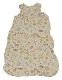Krémový podšitý spací pytel se zvířátky George