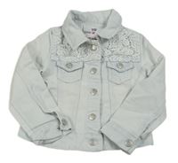 Světlemodrá riflová bunda s krajkou Denim Co.
