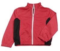 Fuchsiovo-černá sportovní propínací mikina