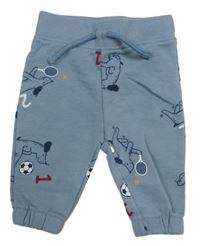 Modrošedé tepláky s pejsky Primark