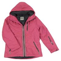 Růžová melírovaná šusťáková funkční lyžařská bunda s kapucí Yigga