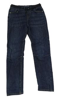 Tmavomodré slim rifle s úpletový pasem Denim Co.