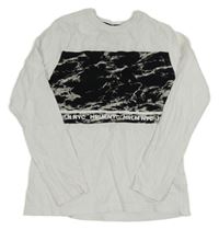 Bílo-černé triko se vzorem a písmenky C&A