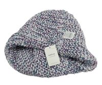 Nové - Bílo-petolejovo-fialová melírovaná tunelová šála