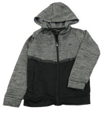 Šedo-černá melírovaná propínací mikina s kapucí Primark