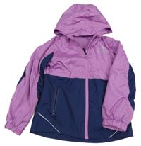 Fialovo-tmavomodrá šusťáková jarní funkční bunda s kapucí Crane