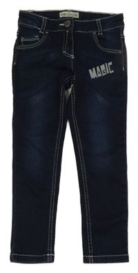 Tmavomodré skinny rifle s nápisem Pocopiano