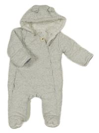 Světlešedá melírovaná zateplená kombinéza s kapucí George