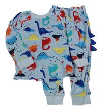 Světlemodré plyšové pyžamo s dinosaury Matalan