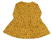 Pomerančové květované bavlněné šaty Topolino