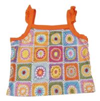 Barevný vzorovaný crop top Shein
