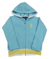 Světlemodrá propínací mikina s kapucí Ralph Lauren