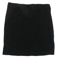 Černá pletená třpytivá žebrovaná sukně New Look