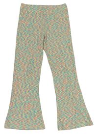 Barevné žebrované flare pletené kalhoty Matalan