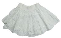 Bílá plátěná kolová sukně s výšivkou zn. M&S