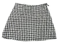Černo-bílá kostkovaná zavinovací sukně Primark