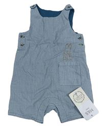 Tmavozeleno-bílé kostkované plátěné podšité laclové kraťasy Peter Rabbit M&S