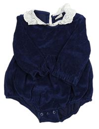 Tmavomodré sametové body s límečkem River Island