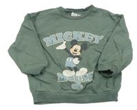 Khaki oversize mikina s Mickeym H&M